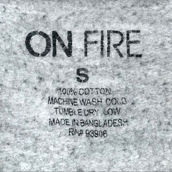 3 for $15 On Fire Juniors Heather Gray Hoodie Long Sleeve Sweatshirt Pullover - Picture 5 of 6